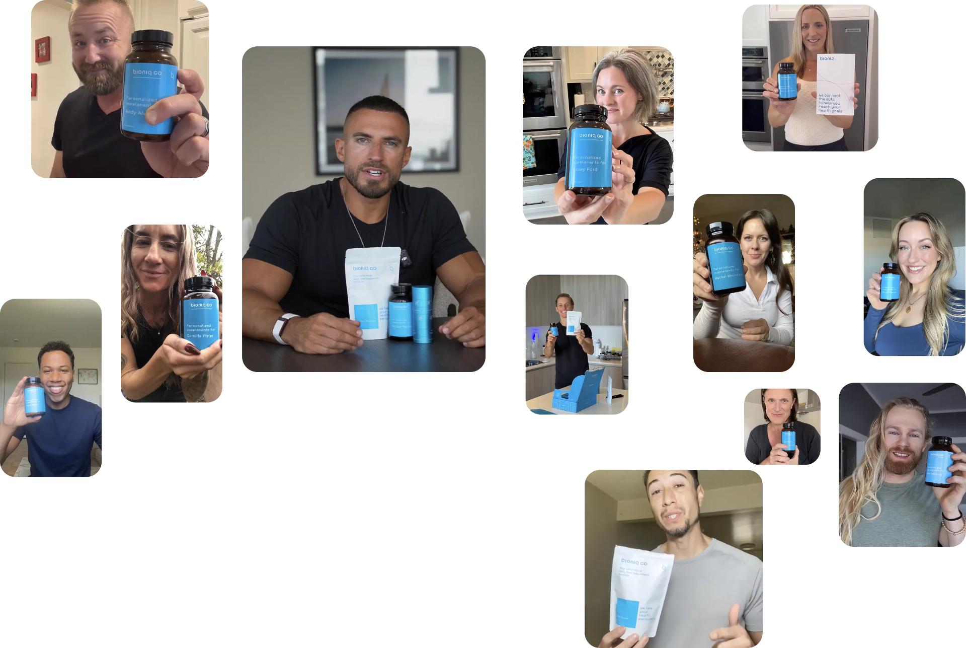 Bioniq customers holding their personalized supplements
